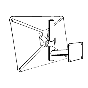 Wandarm, BxH 500x400 mm, für senkrechte Flächen, für alle Spiegelgrößen