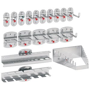 Hakensystem 18-teilig, ähnlich. RAL 9006 aluminium