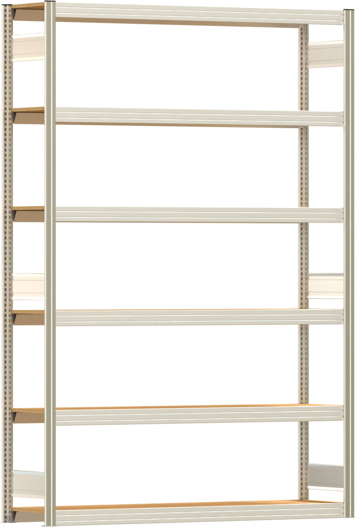 Fachbodenregal BERT - Breite: 169,5 cm - Tiefe: 40 cm - Höhe: 250 cm - 6 Böden - Grundregal