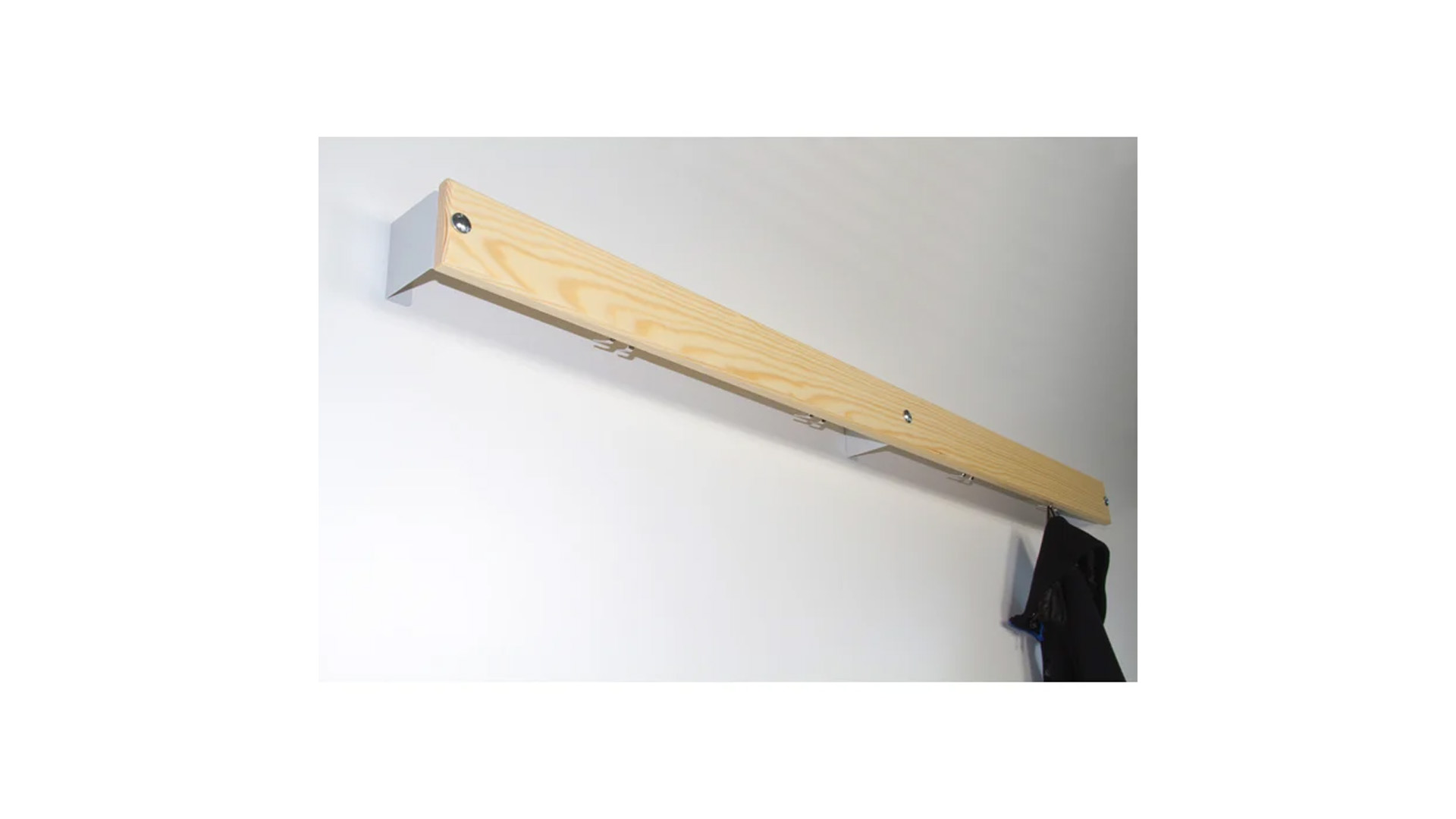 Wandgarderobe, Hakenleiste aus Holz, Breite 101,5 cm