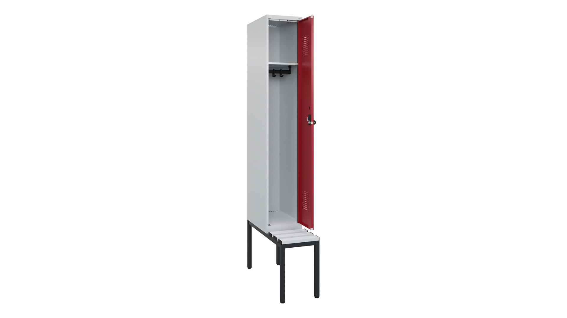 Spind - Garderobenschrank, Breite 30 cm, Höhe 212 cm, Tiefe 50 cm, 1 Abteile