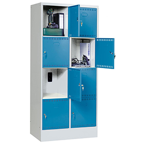 Akku-Ladeschrank, Fächerschrank, Breite 81 cm, Höhe 179,5 cm, Tiefe 58,2 cm, 8 Fächer