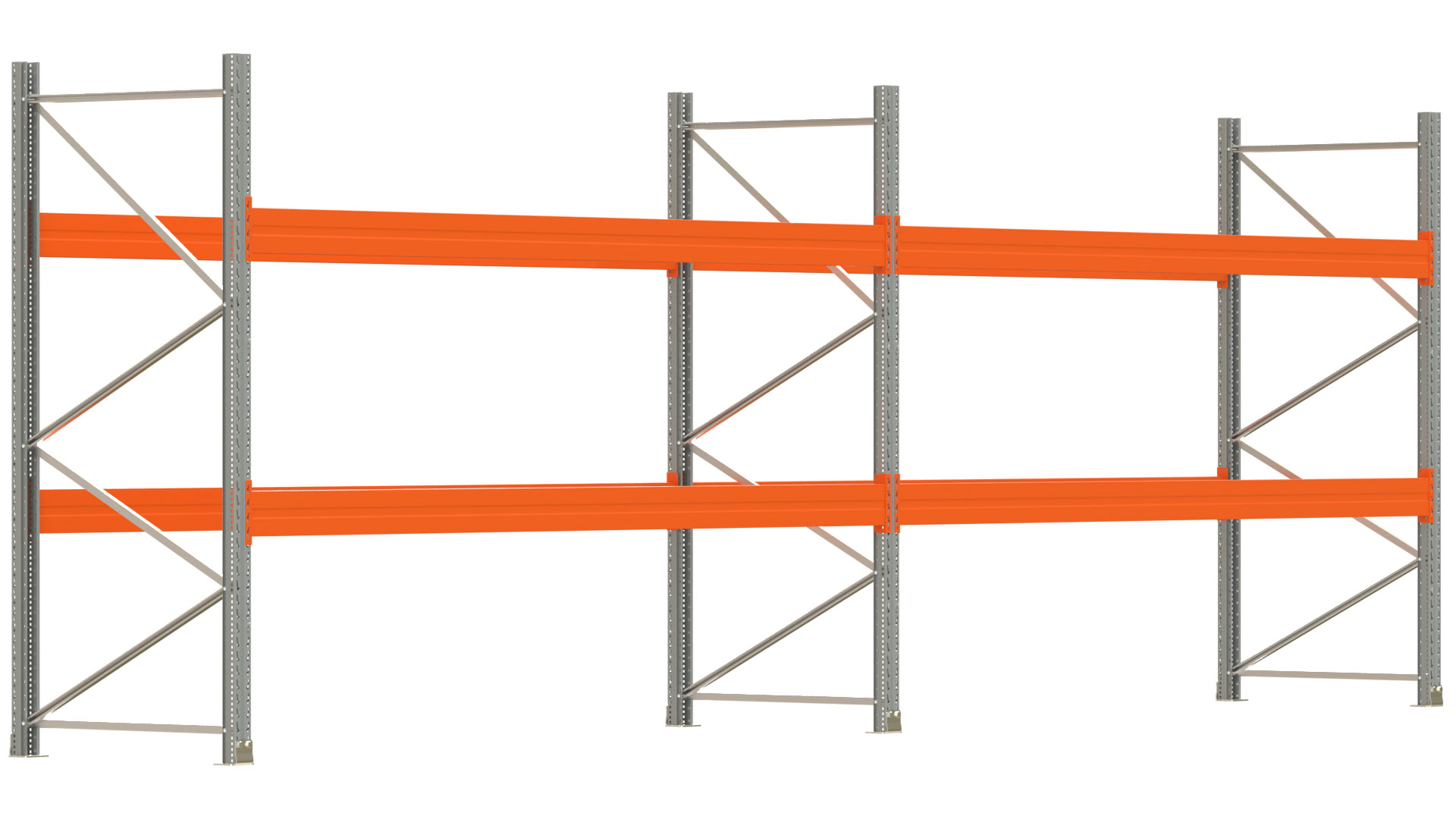Palettenregal ARTUS - Breite 745,5 cm - Höhe 250 cm - Tiefe 110 cm - Fachlast 4000 kg - 24 Palettenstellplätze
