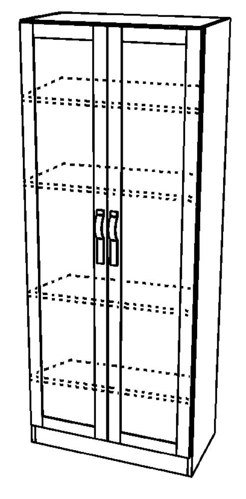 Büroschrank - Flügeltürenschrank, BxTxH 1000x420x2004 mm