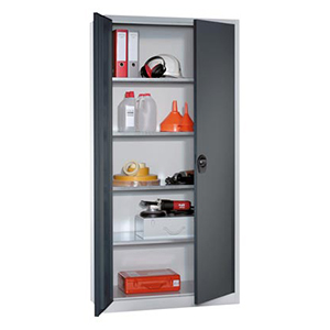 Flügeltürenschrank, 4 Böden verz., BxTxH 935x400x1950 mm, RAL 7035/7016
