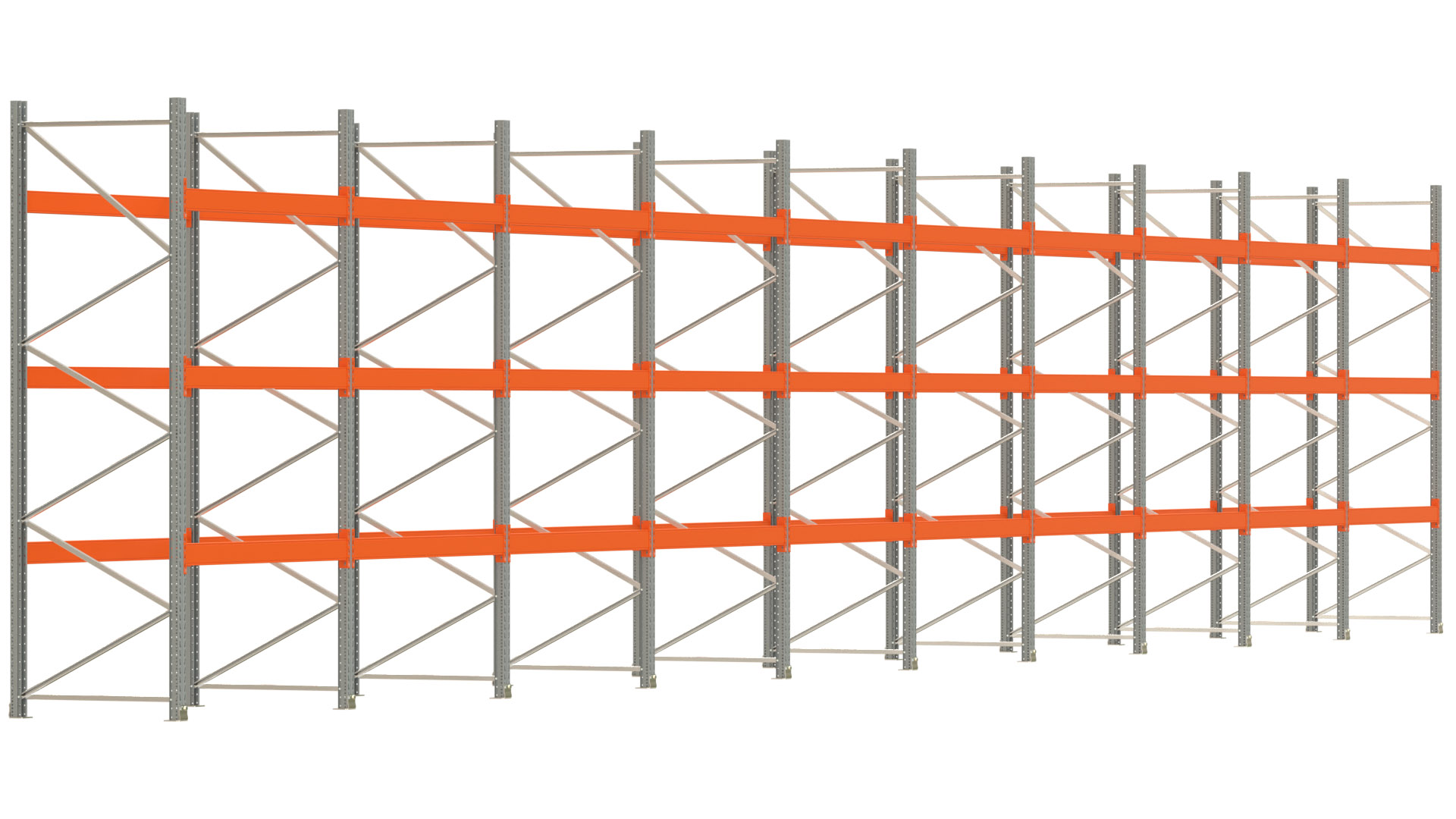 Palettenregal ARTUS - Breite 1993,5 cm - Höhe 350 cm - Tiefe 110 cm - Fachlast 2000 kg - 80 Palettenstellplätze