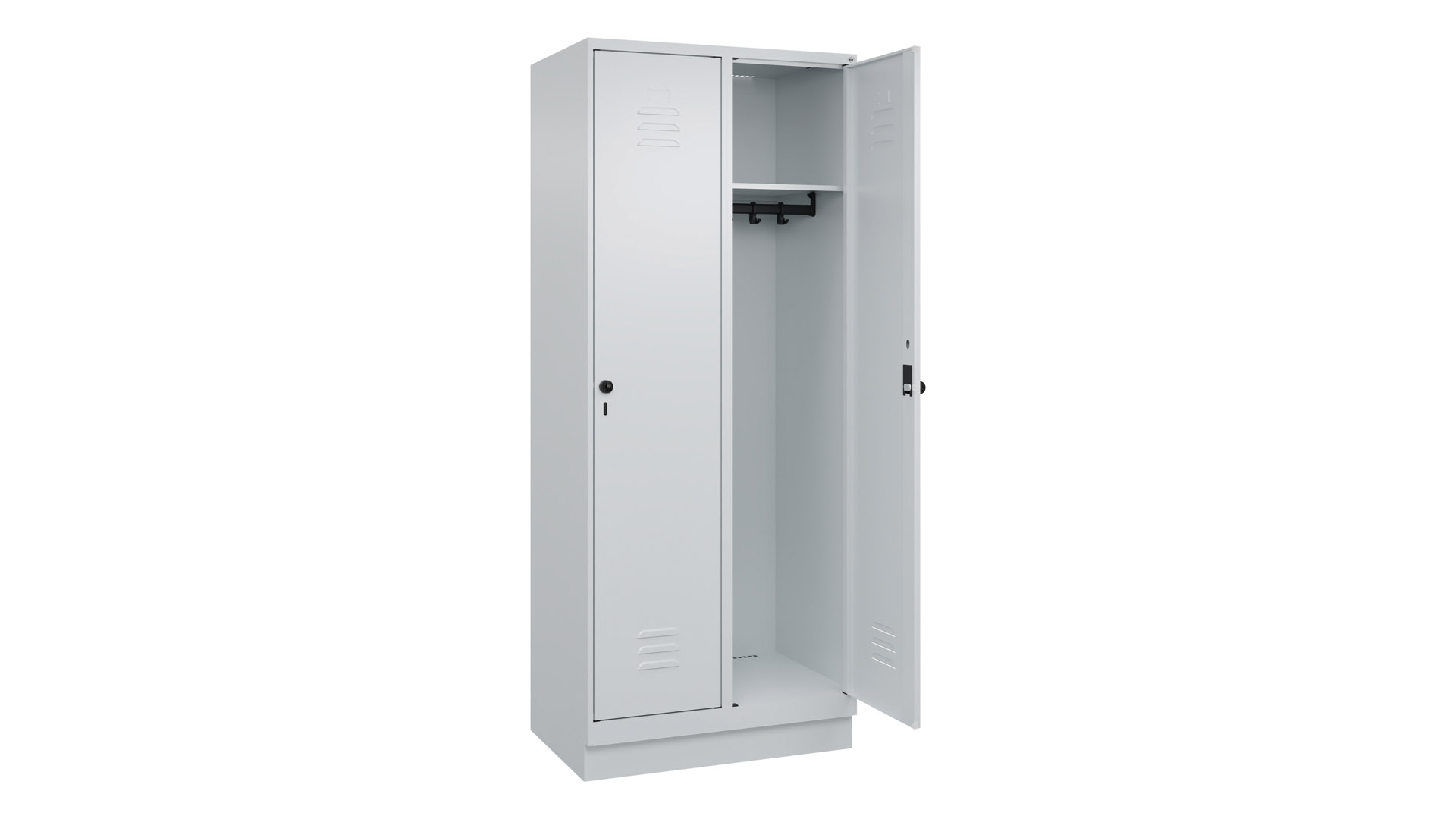 Spind - Garderobenschrank, Breite 80 cm, Höhe 195 cm, Tiefe 50 cm, 2 Abteile