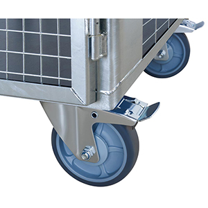 Anbausatz Räder inkl. Bodenplatte 160 mm, 2 Räder mit Festesteller