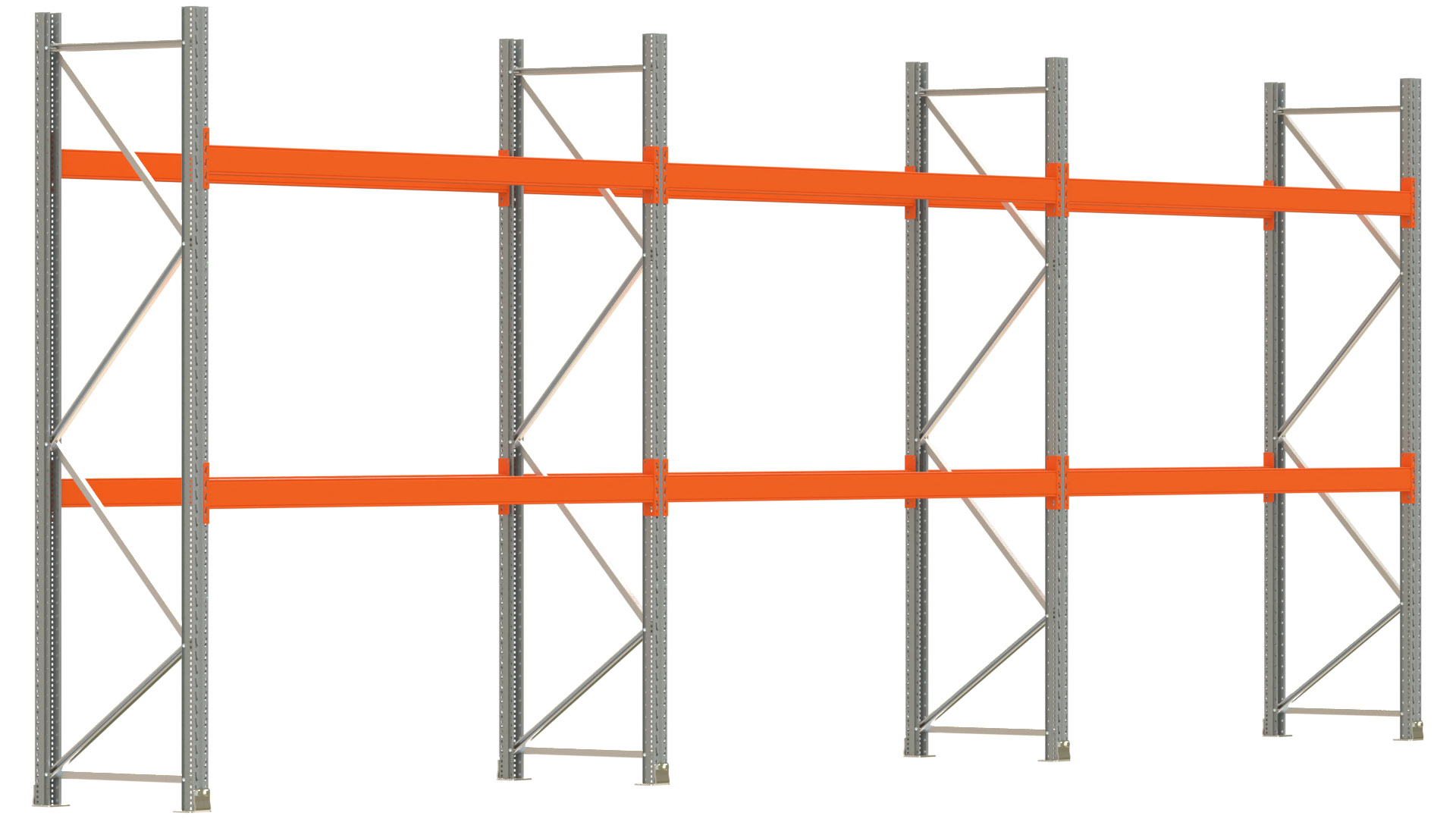 Palettenregal ARTUS - Breite 844 cm - Höhe 300 cm - Tiefe 80 cm - Fachlast 2000 kg - 18 Palettenstellplätze