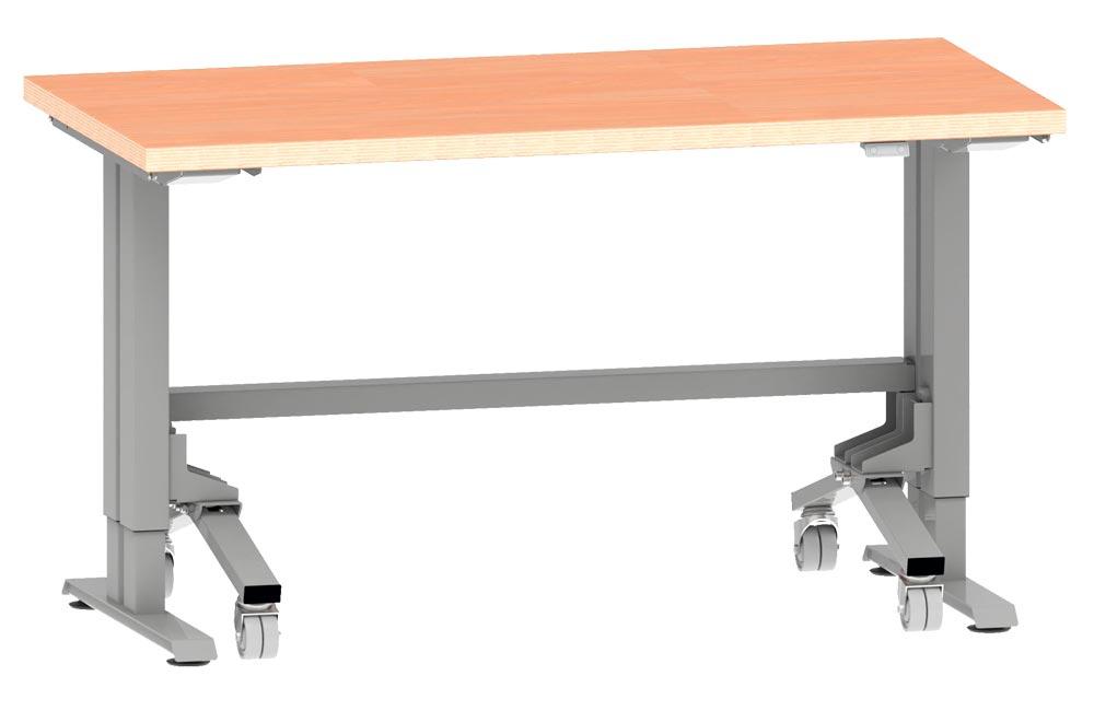 Elektrisch hv.  Arbeitstisch, Breite 203 cm, Tiefe 80 cm, Höhe bis 125 cm, Platte: Multiplex 40 mm