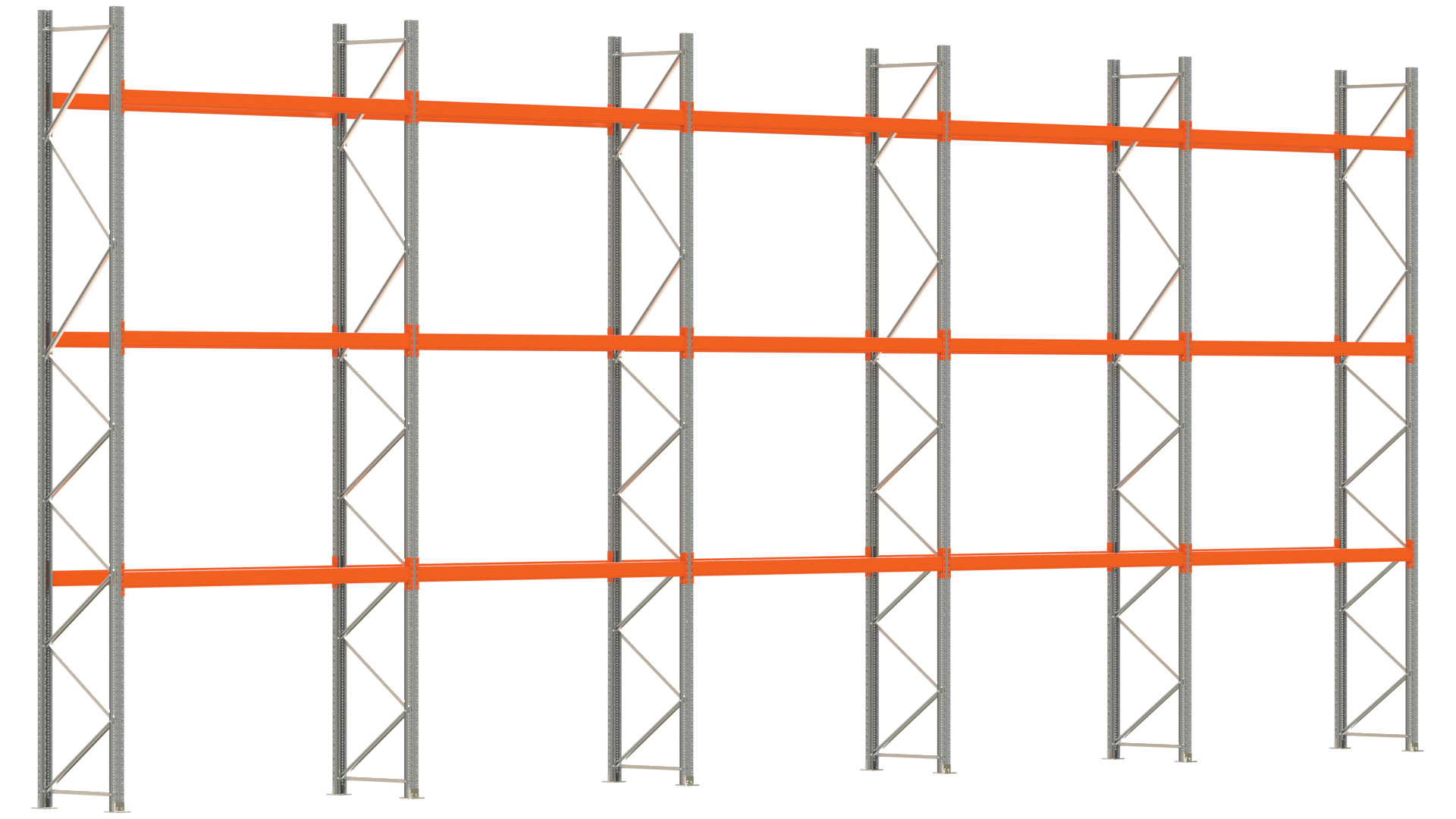 Palettenregal ARTUS - Breite 1401 cm - Höhe 550 cm - Tiefe 80 cm - Fachlast 2000 kg - 40 Palettenstellplätze