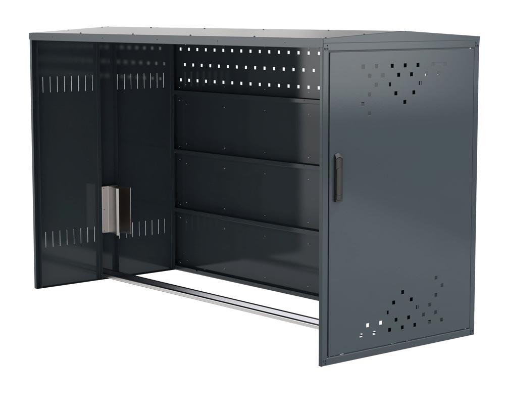 Fahrradbox Anbausatz - mit einer Seitenwand - Breite 85 cm - Höhe 125 cm - Länge 205 cm - anthrazit