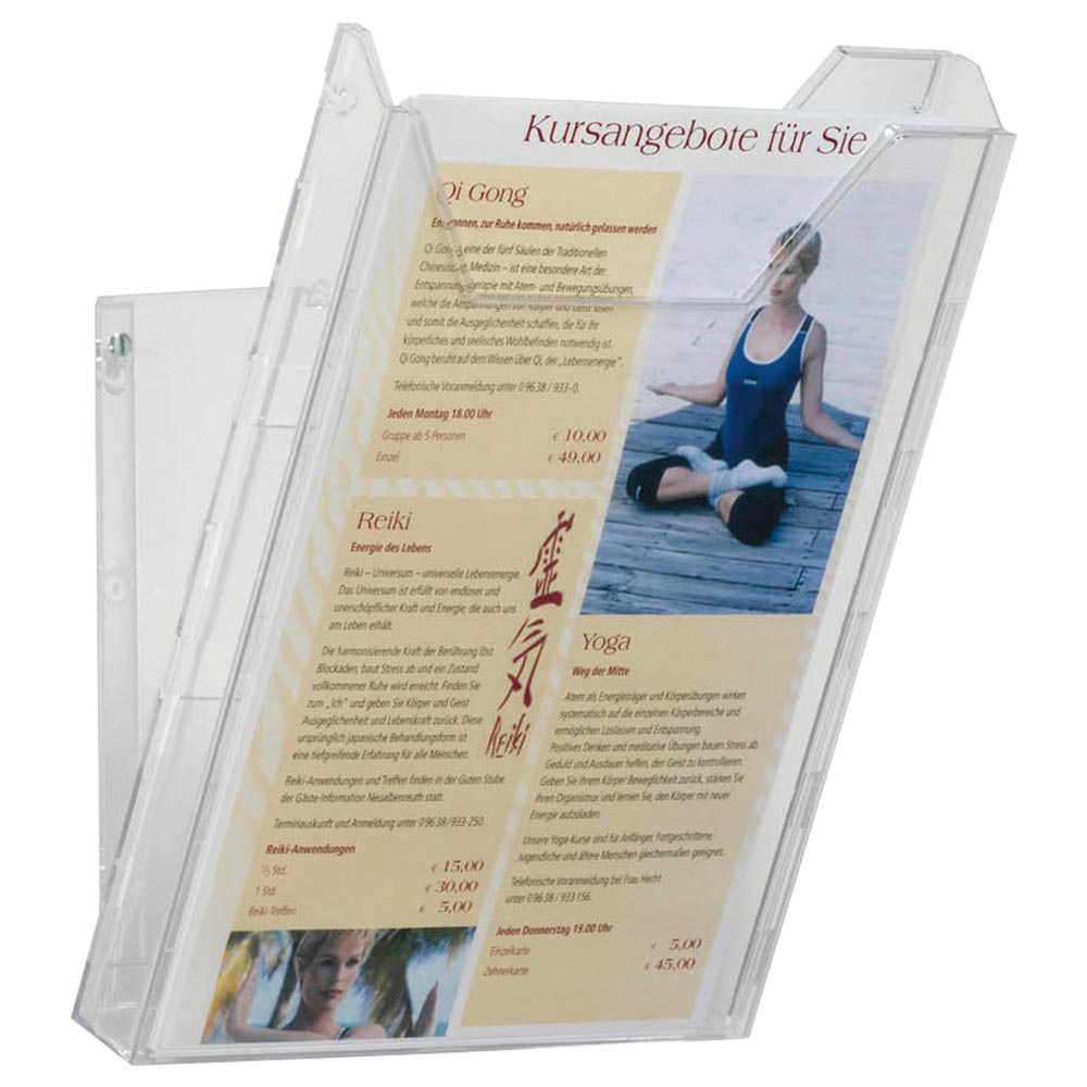 Tischprospekthalter, auch für Wandanbringung