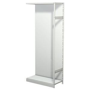 Aktenregal, Büroregal - Steckregal mit Rückwand, ohne Böden, Anbaufeld, BxTxH 960x400x2250 mm, lichtgrau