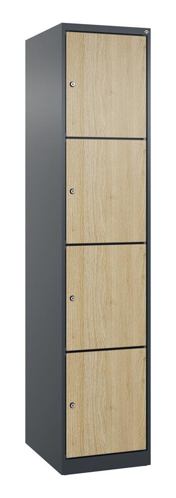Fächerschrank mit MDF Türen, Breite 40 cm, Höhe 185 cm, Tiefe 50 cm, 4 Fächer