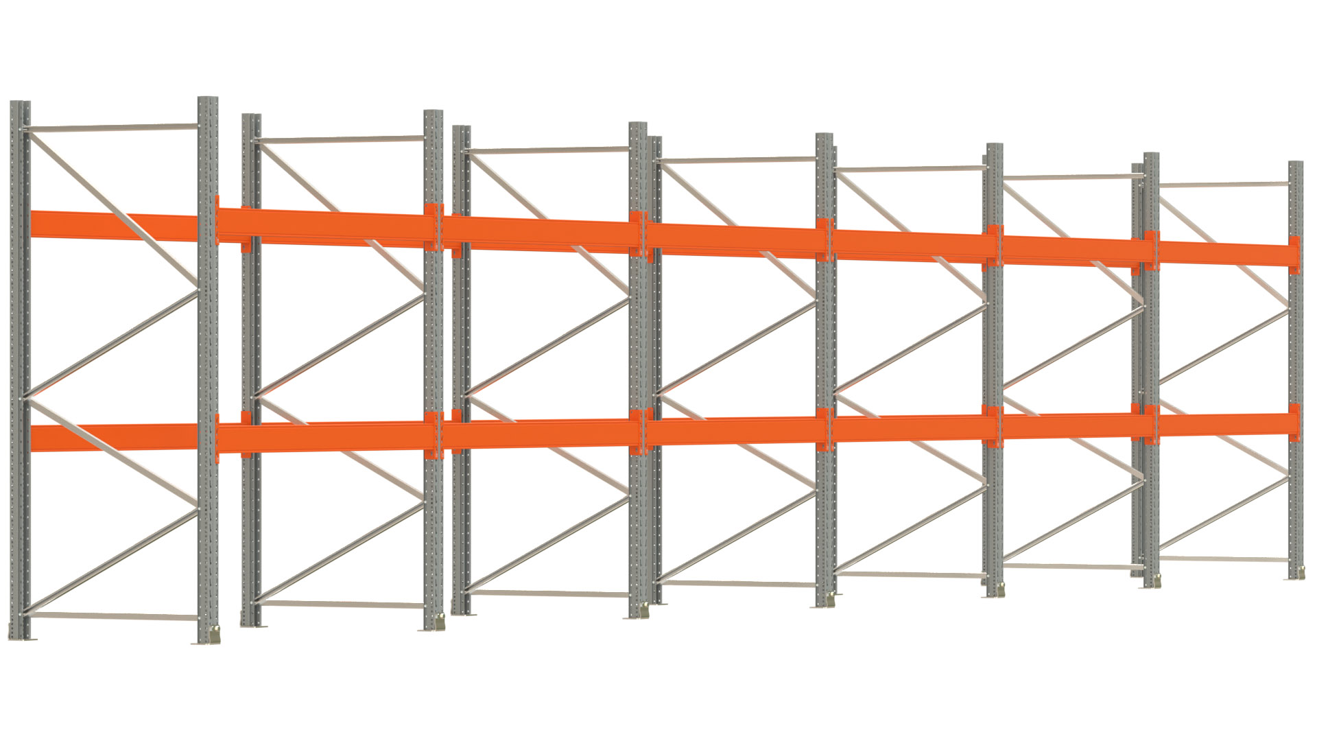 Palettenregal ARTUS - Breite 1199,5 cm - Höhe 250 cm - Tiefe 110 cm - Fachlast 3000 kg - 36 Palettenstellplätze
