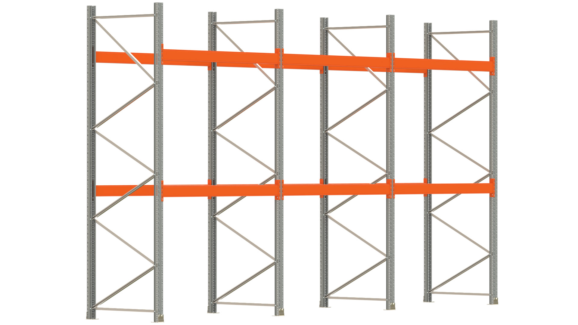 Palettenregal ARTUS - Breite 604 cm - Höhe 350 cm - Tiefe 110 cm - Fachlast 3000 kg - 18 Palettenstellplätze