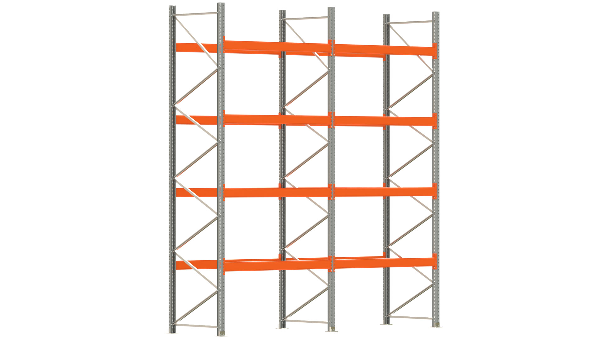 Palettenregal ARTUS - Breite 405,5 cm - Höhe 450 cm - Tiefe 110 cm - Fachlast 3000 kg - 20 Palettenstellplätze