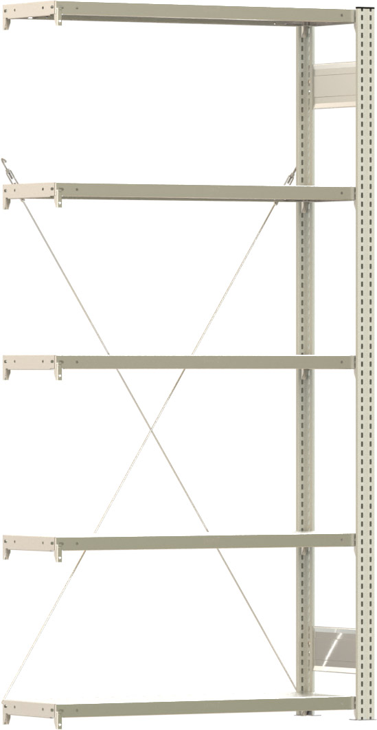 Fachbodenregal BERT - Breite: 100,5 cm - Tiefe: 30 cm - Höhe: 200 cm - 5 Böden - Anbauregal