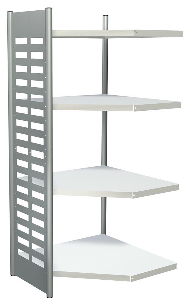 Büroregal, Eckfeld, BxTxH 400x500x1800 mm