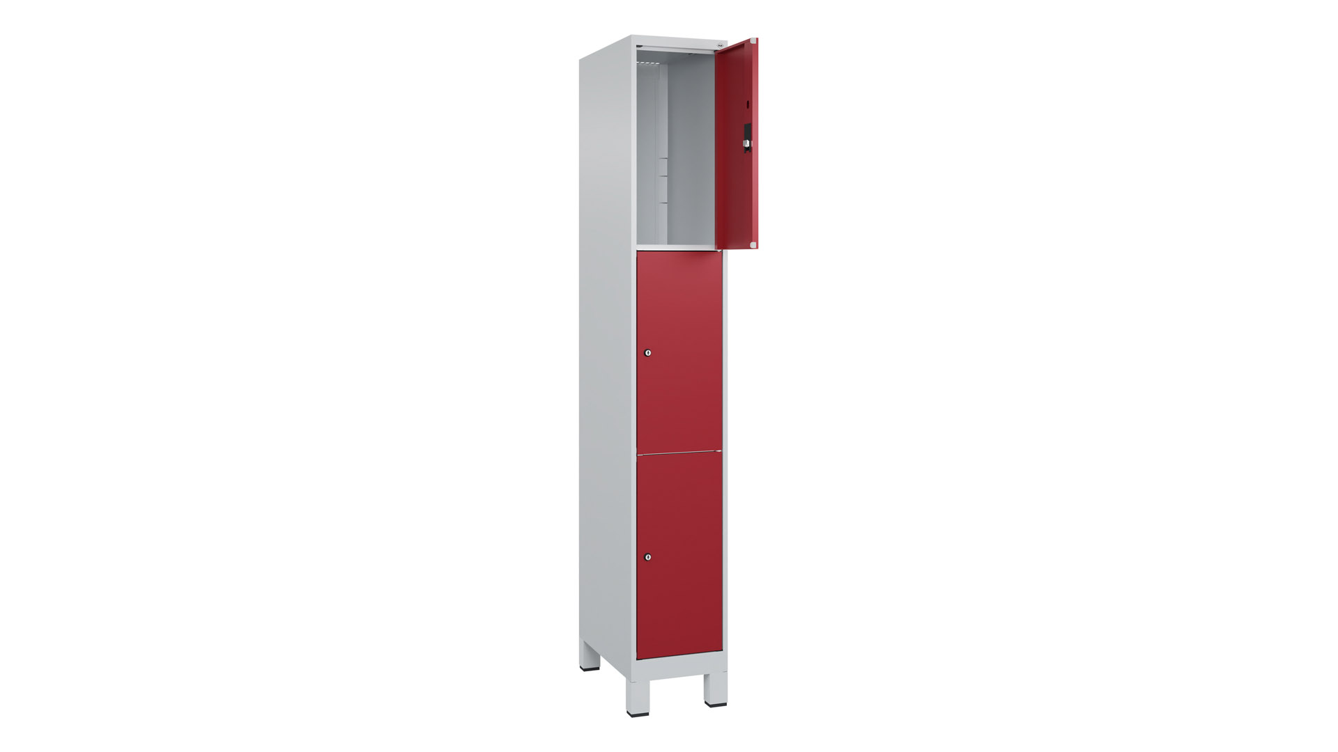 Fächerschrank, Breite 30 cm, Höhe 195 cm, Tiefe 50 cm, 3 Fächer