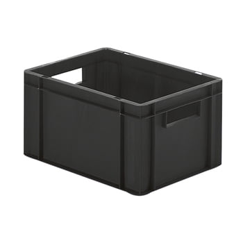 Transport-Stapelbehälter - Volumen 18 l - ESD - PP, schwarz - 210 x 300 x 400 mm (HxBxT) - 4 Stk.