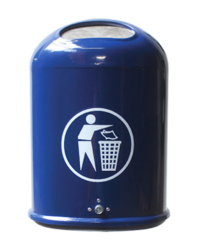 Ovaler Abfallbehälter für Wand-/Pfostenmontage