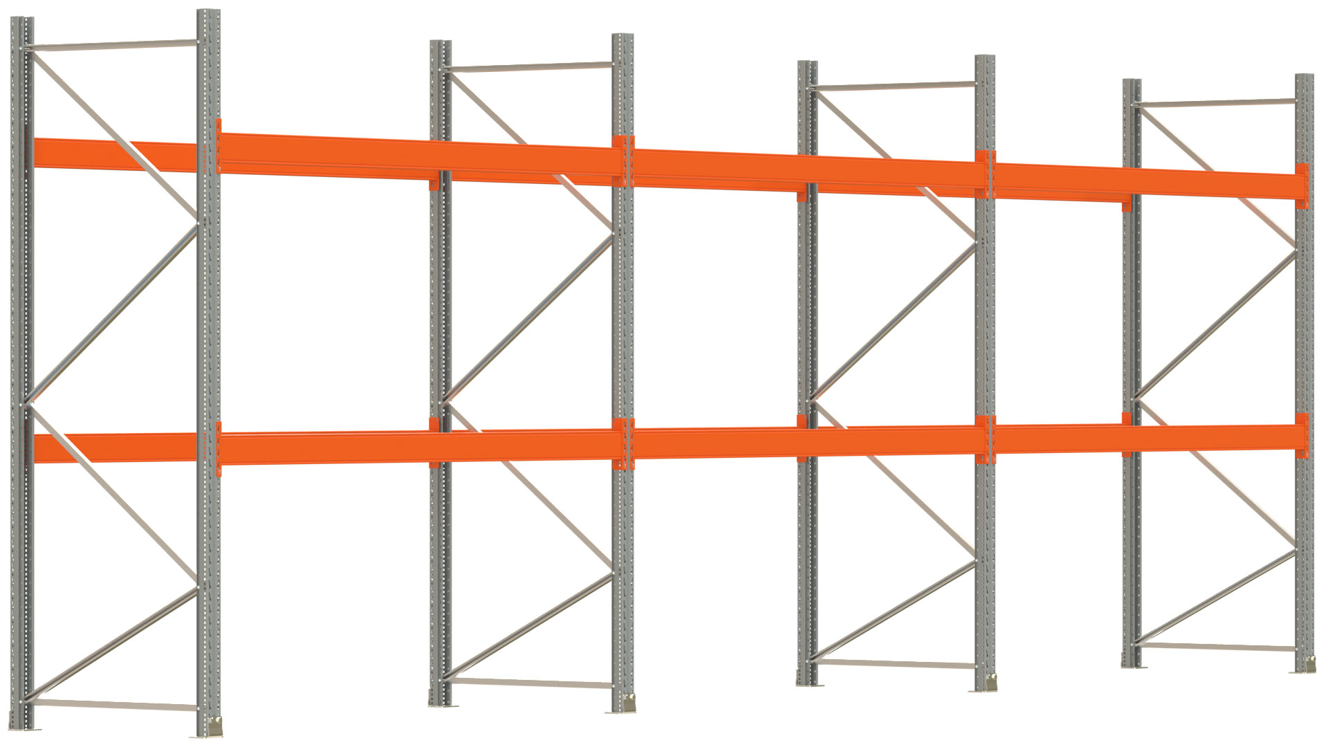 Palettenregal ARTUS - Breite 844 cm - Höhe 300 cm - Tiefe 110 cm - Fachlast 3000 kg - 27 Palettenstellplätze