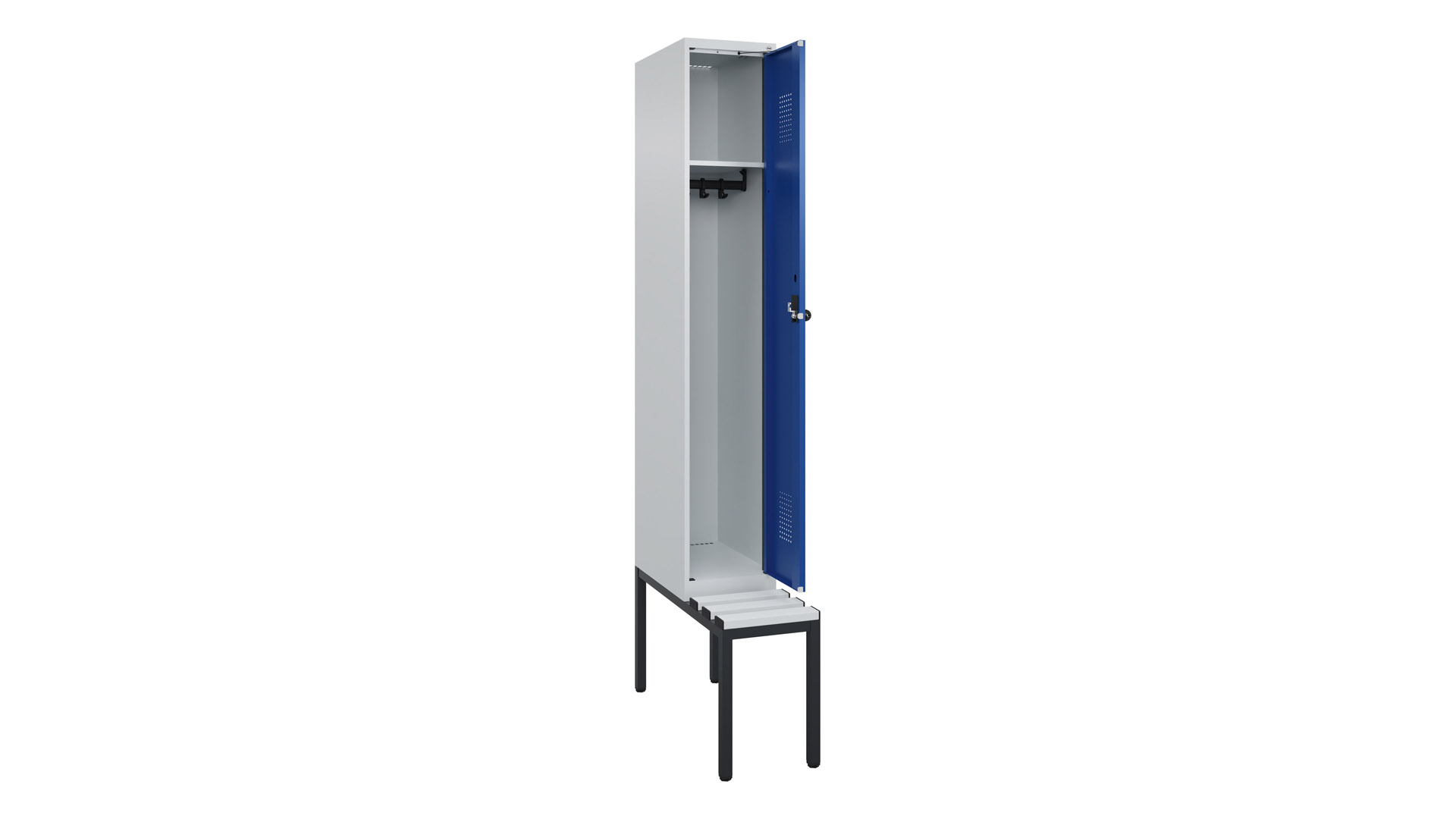 Spind - Garderobenschrank, Breite 30 cm, Höhe 212 cm, Tiefe 50 cm, 1 Abteile