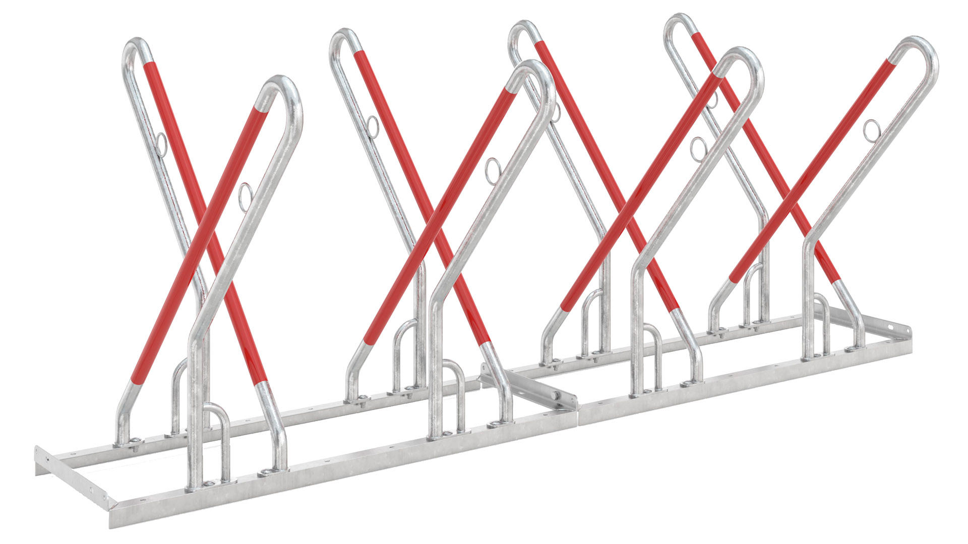 Fahrradbügel, Anlehnbügel - für 8 Fahrräder - Breite: 216 cm - verzinkt