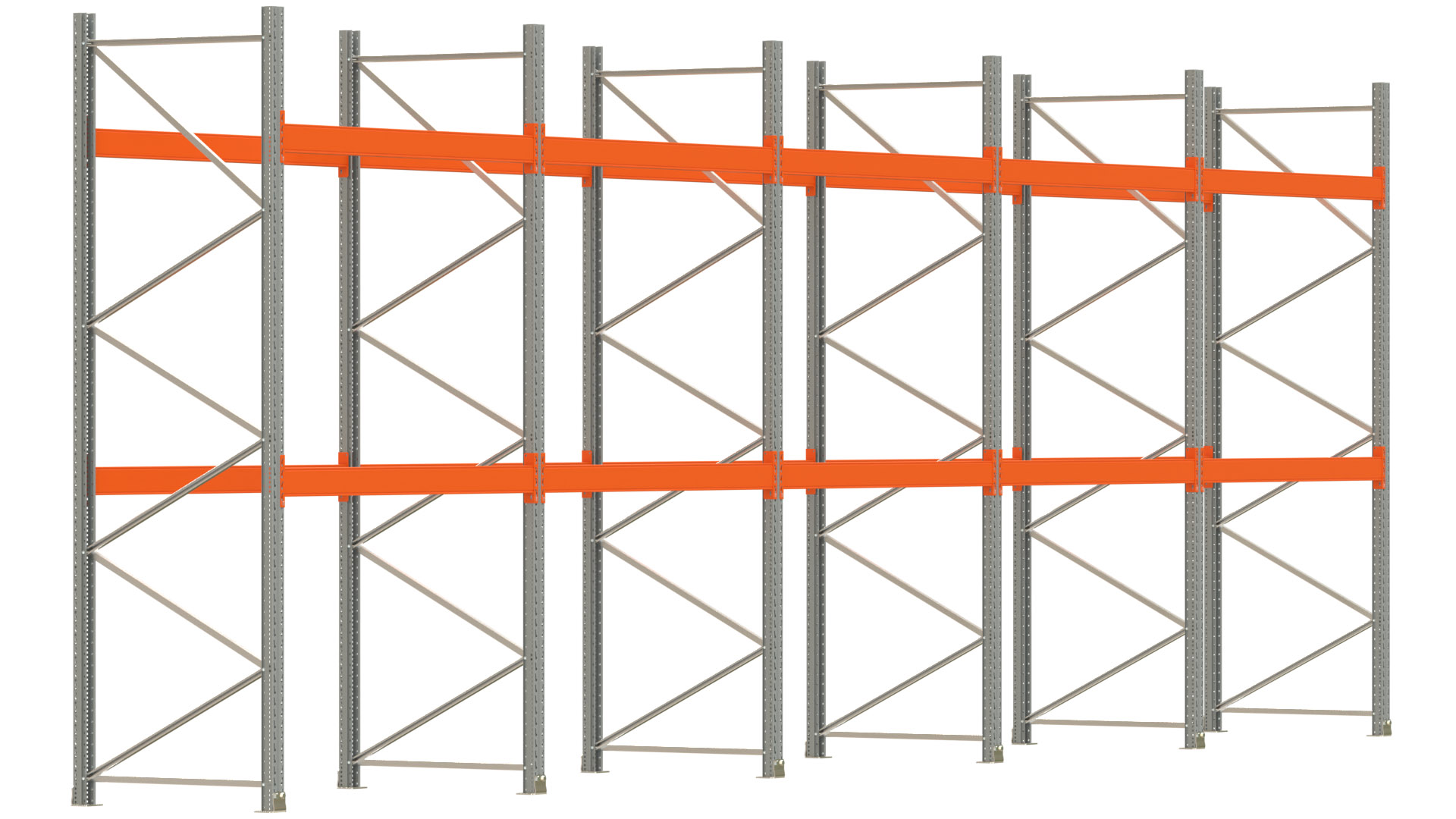 Palettenregal ARTUS - Breite 1001 cm - Höhe 350 cm - Tiefe 110 cm - Fachlast 2000 kg - 30 Palettenstellplätze