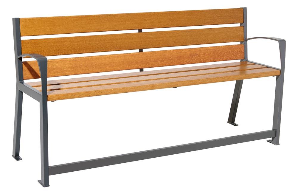 Parkbank für Senioren aus Stahl - Breite: 180 cm