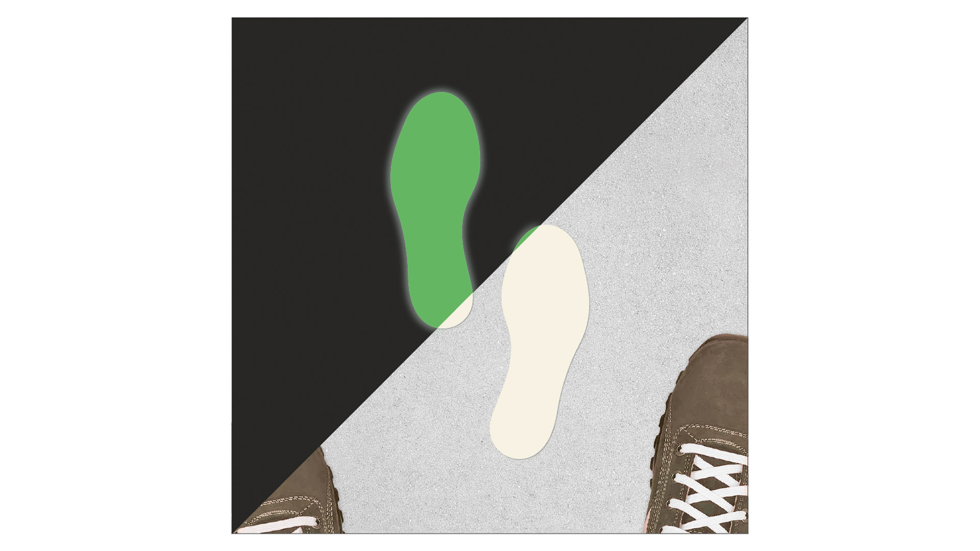 Bodenmarkierung, Fußabdrücke