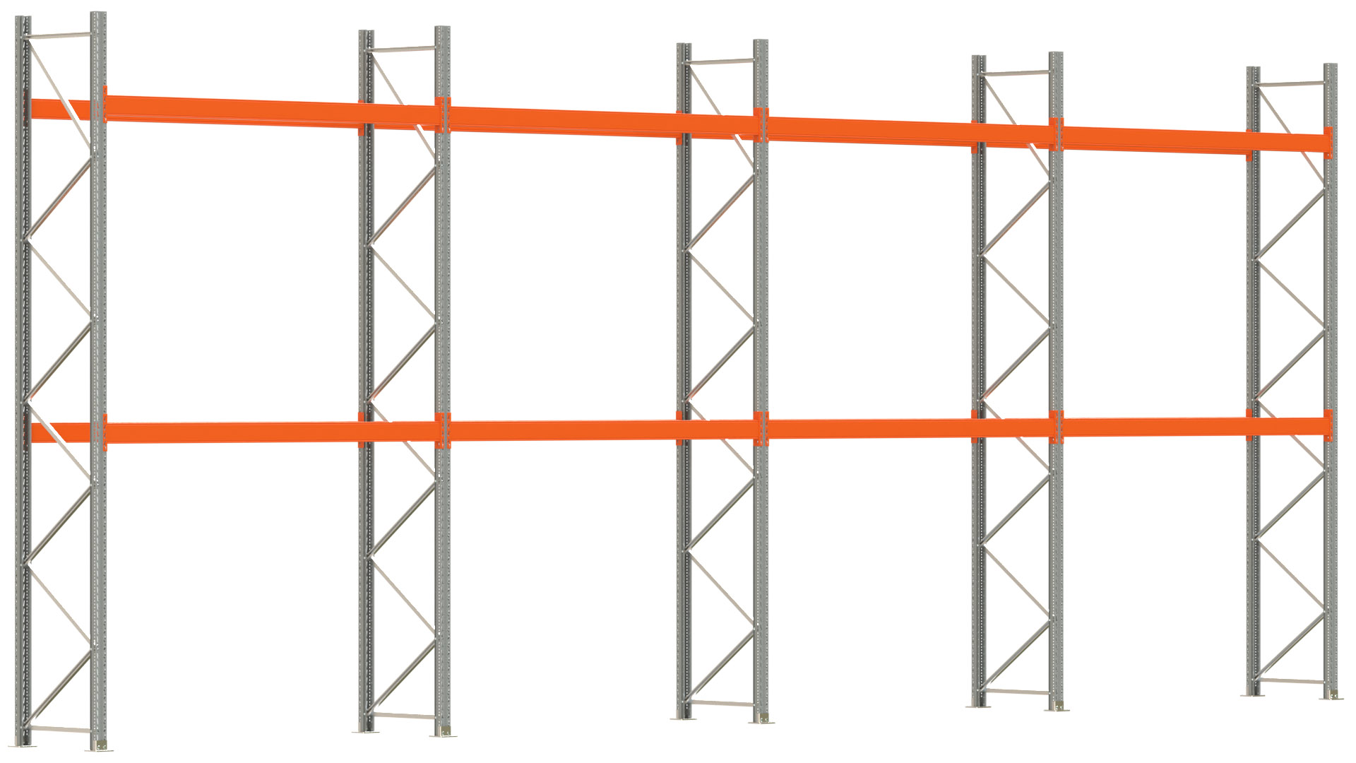 Palettenregal ARTUS - Breite 1122,5 cm - Höhe 450 cm - Tiefe 80 cm - Fachlast 3000 kg - 24 Palettenstellplätze