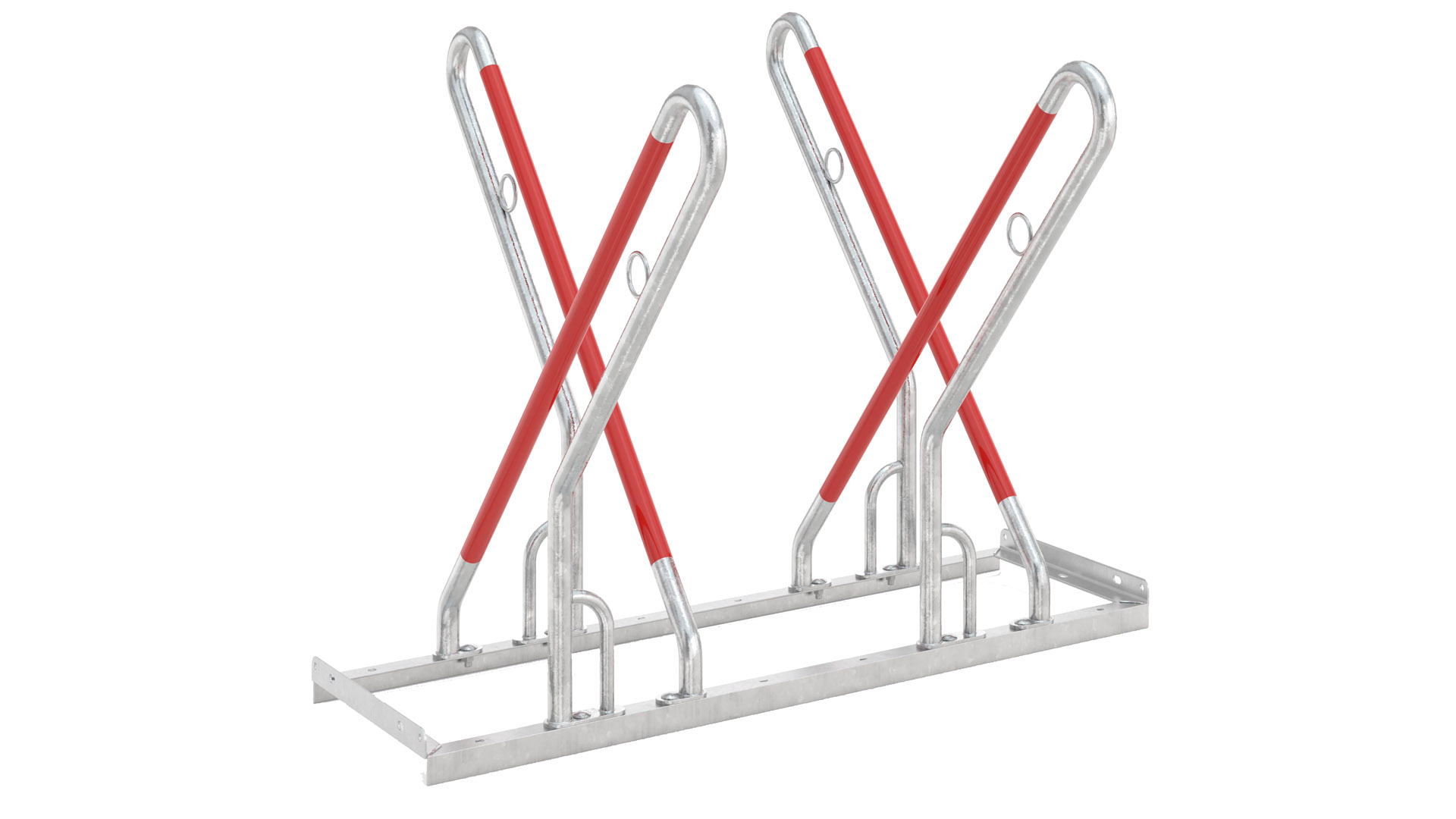 Fahrradbügel, Anlehnbügel - für 4 Fahrräder - Breite: 108 cm - verzinkt