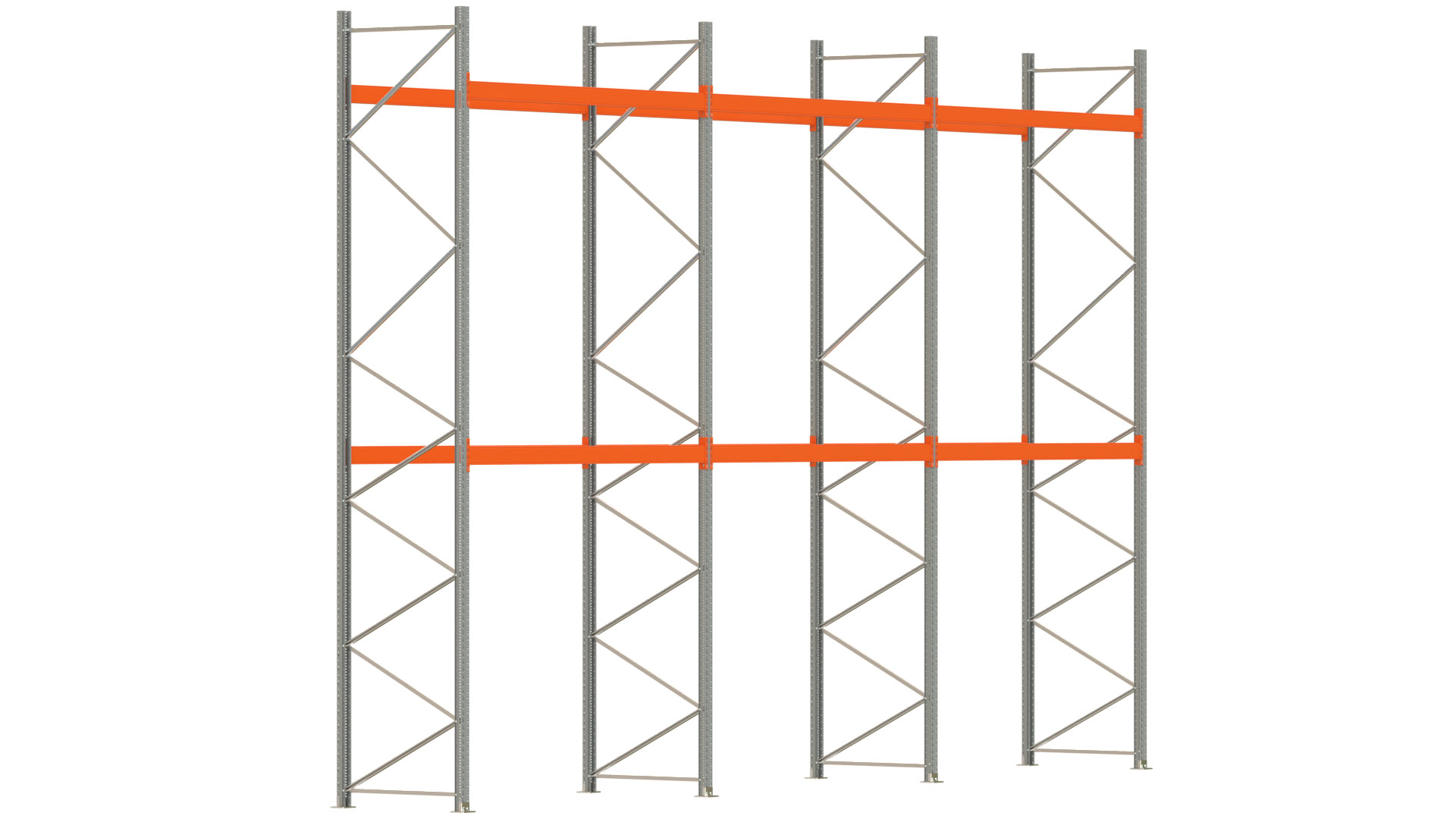 Palettenregal ARTUS - Breite 844 cm - Höhe 550 cm - Tiefe 110 cm - Fachlast 3000 kg - 27 Palettenstellplätze