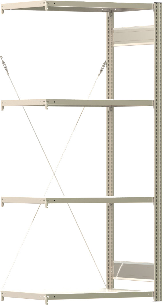 Fachbodenregal BERT - Breite: 87,5 cm - Tiefe: 60 cm - Höhe: 200 cm - 4 Böden - Anbauregal