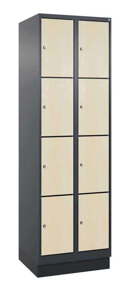 Fächerschrank mit MDF Türen, Breite 60 cm, Höhe 195 cm, Tiefe 50 cm, 8 Fächer