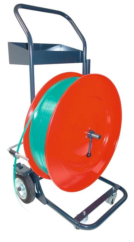 Abroll-Wagen 4-Rad - 406 mm Kern - rot / schwarz