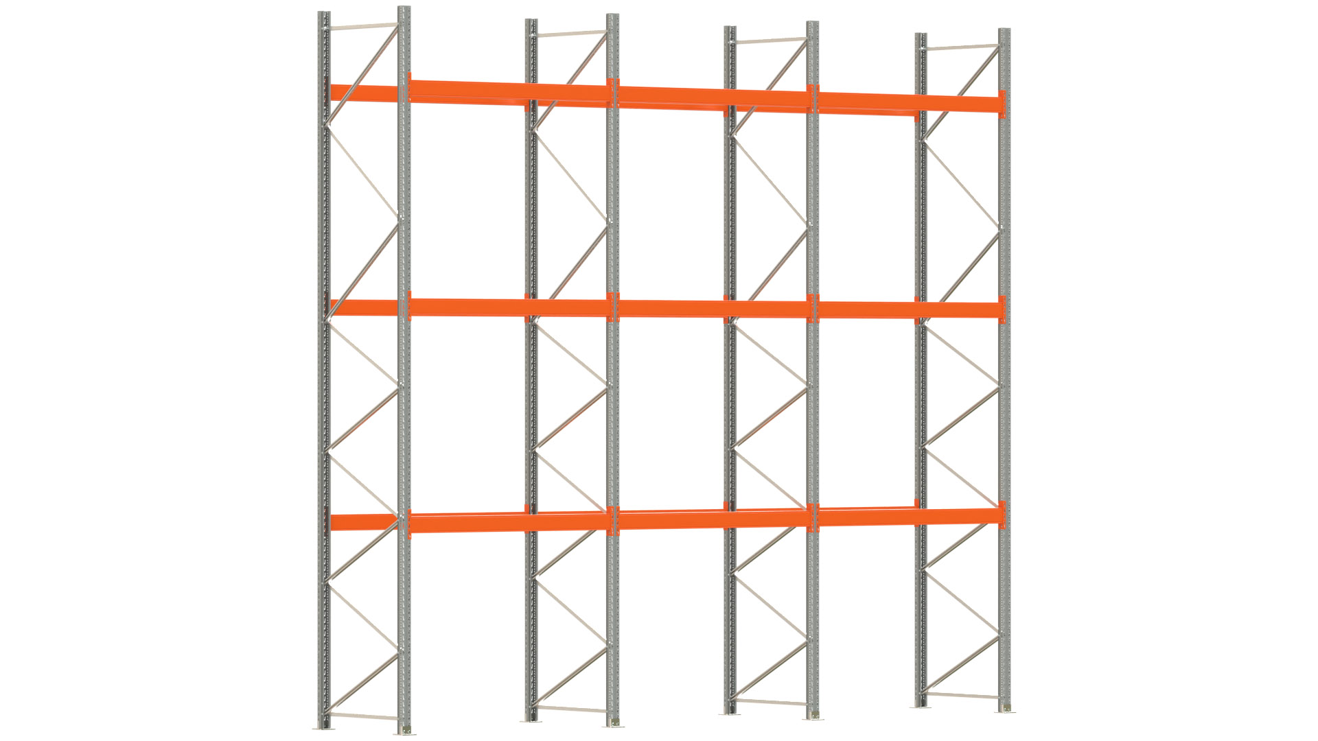 Palettenregal ARTUS - Breite 604 cm - Höhe 550 cm - Tiefe 110 cm - Fachlast 2000 kg - 24 Palettenstellplätze