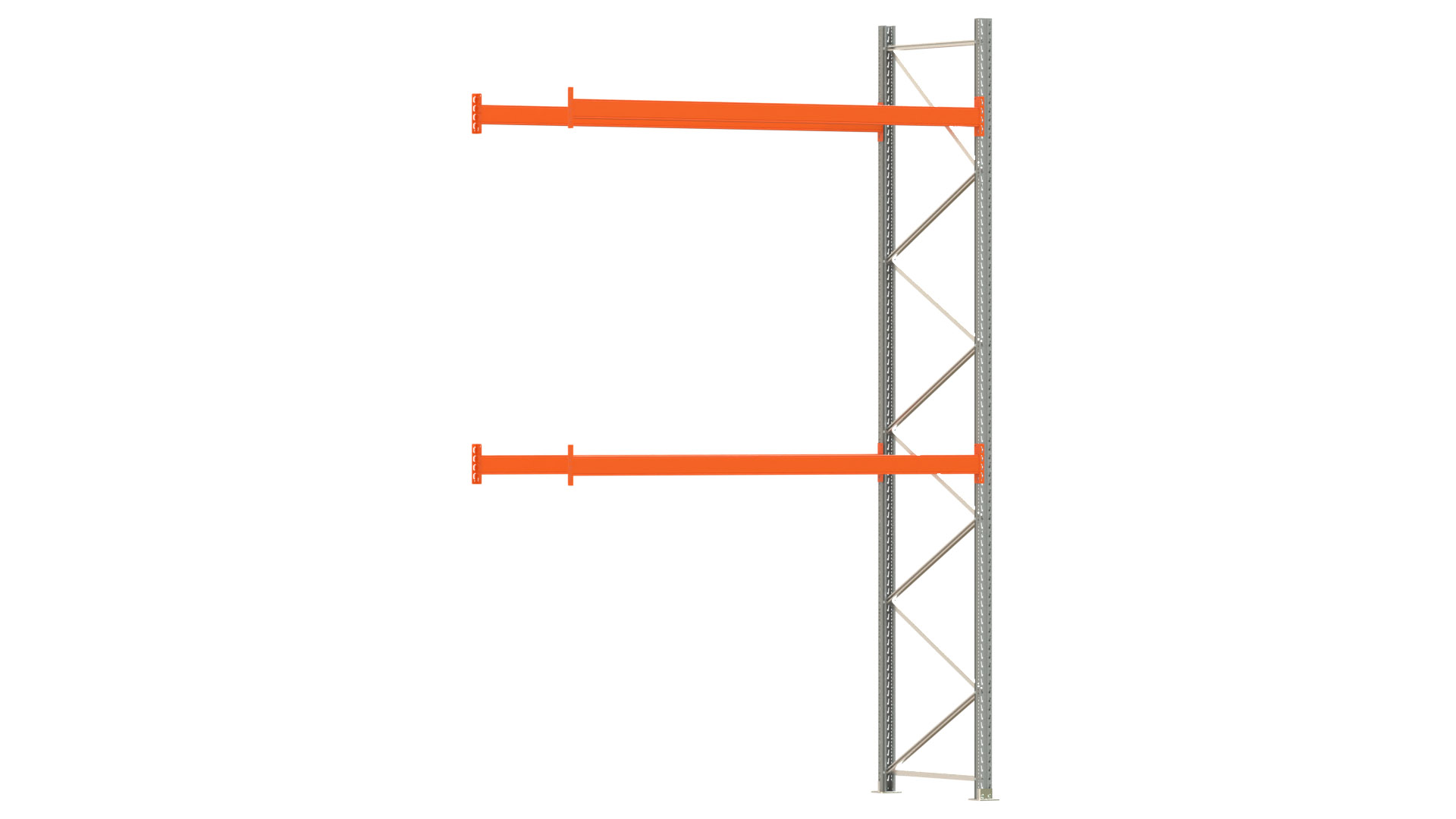 Palettenregal ARTUS - Anbaufeld - Breite 278,5 cm - Höhe 450 cm - Tiefe 110 cm - 2 Träger Ebenen