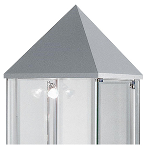 Pyramidenhaube, für Vitrinen Ganzglas, alufarbig, BxTxH 430x430x350 mm