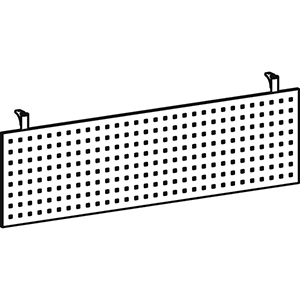 Schreibtisch-Sichtblende, gelocht, silber, BxH 1600x400 mm