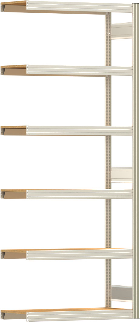 Fachbodenregal BERT - Breite: 100,5 cm - Tiefe: 40 cm - Höhe: 250 cm - 6 Böden - Anbauregal