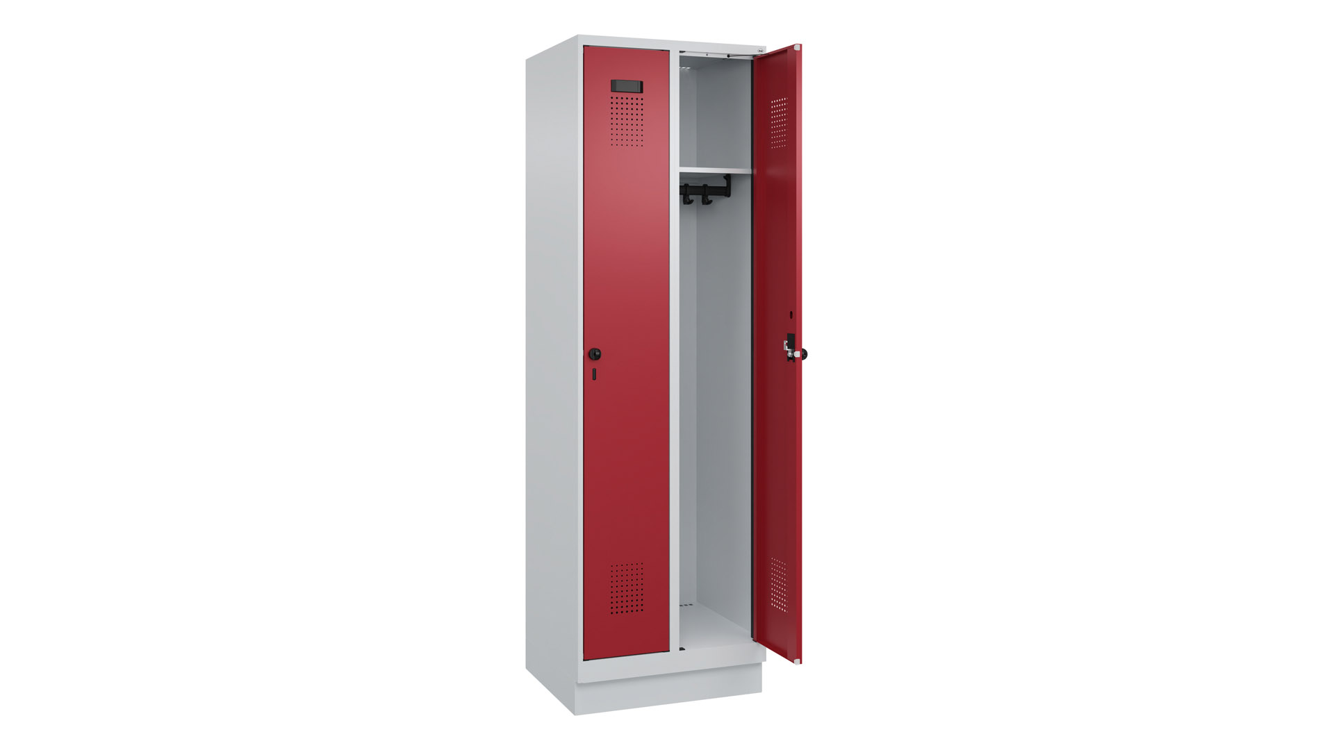 Spind - Garderobenschrank, Breite 60 cm, Höhe 195 cm, Tiefe 50 cm, 2 Abteile