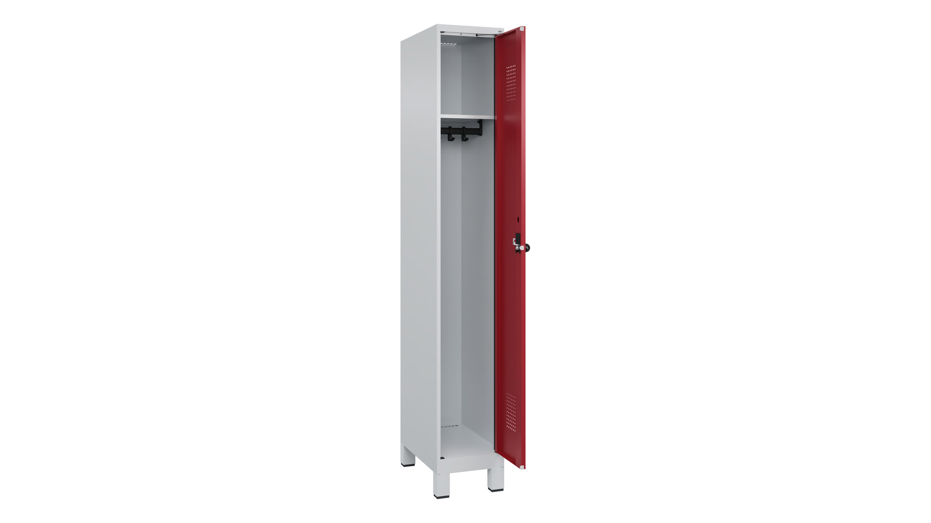Spind - Garderobenschrank, Breite 30 cm, Höhe 195 cm, Tiefe 50 cm, 1 Abteile