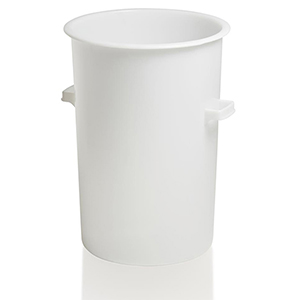Kunststoff-Tonne, HDPE, natur-weiß, Volumen 110 l, Gewicht 5,5 kg, Durchm.xHöhe 515x733 mm