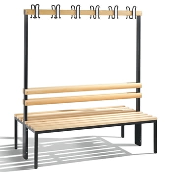 C+P Sitzbank für Umkleide und Garderobe, Breite 150 cm, Höhe 165 cm, Tiefe 75,6 cm