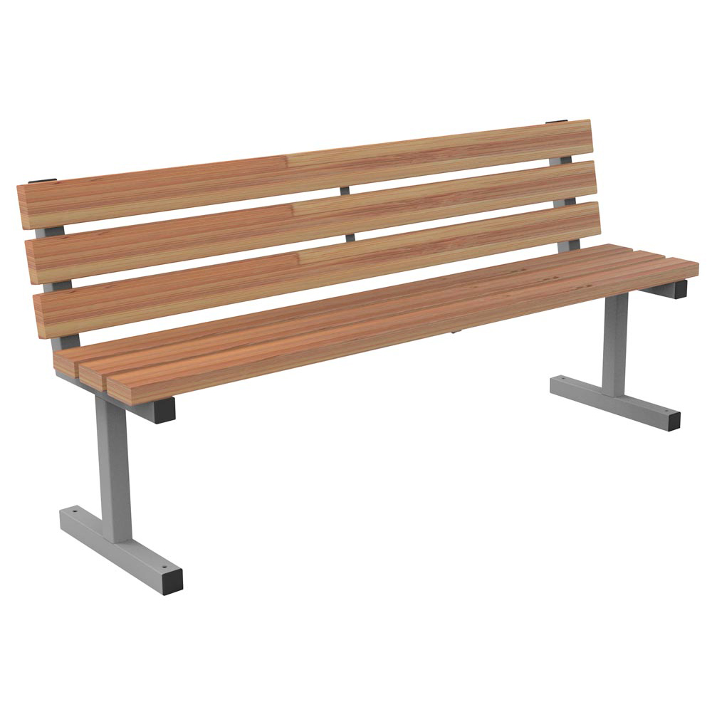 Parkbank aus Stahl/Bambus - Breite: 177 cm