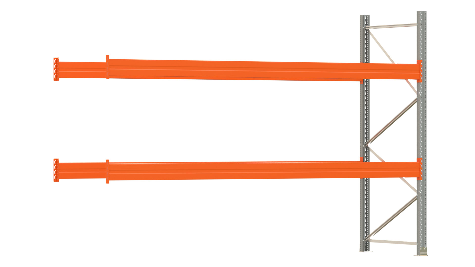 Palettenregal ARTUS - Anbaufeld - Breite 368,5 cm - Höhe 250 cm - Tiefe 110 cm - 2 Träger Ebenen